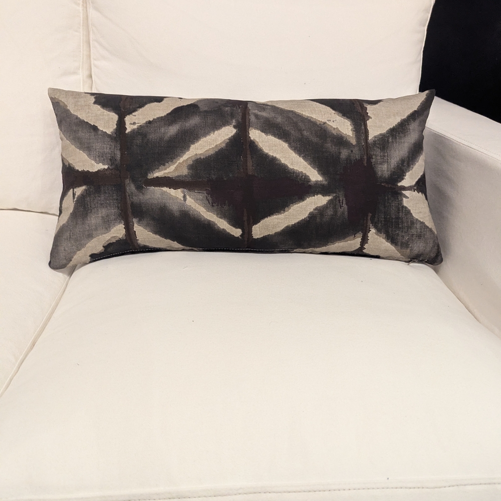 Geometric Black and Cream Accent Pillow